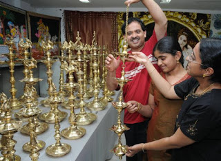 Exhibition of Traditional Lamps during Karthigai ( Festival of Lamps ) at  Poompuhar Emporium in TamilNadu, India - The Cultural Heritage of India